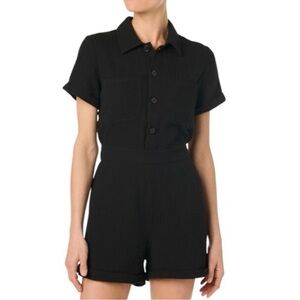 Joes Jeans Gauze Women's Black Short Sleeve Jumpsuit Romper